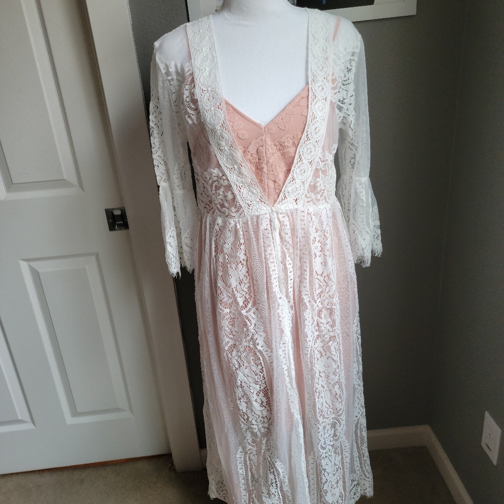 White Lace Duster Cardigan Kimono